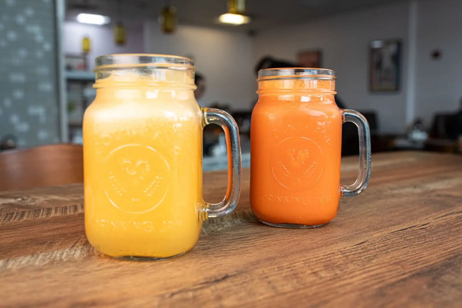 Fresh-squeezed orange and carrot juice