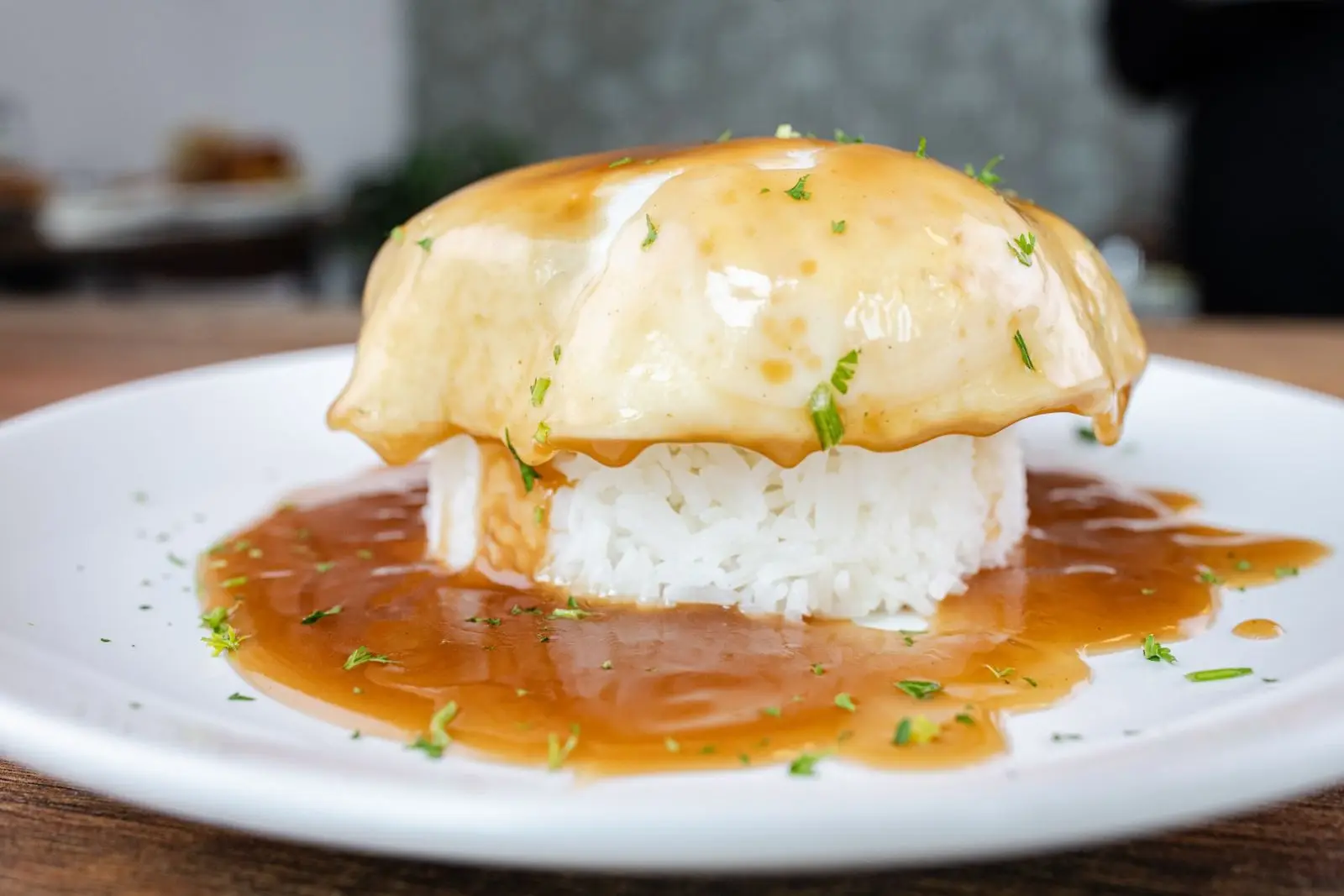 Loco moco — egg and gravy over rice